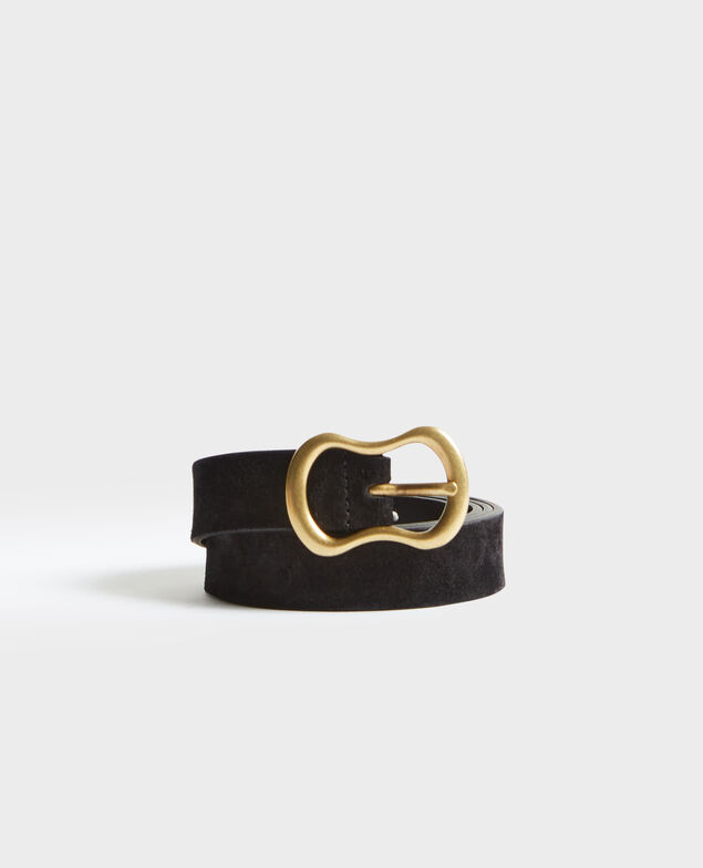 Skinny suede belt