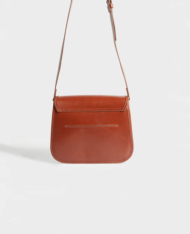Leather messenger bag Camel
