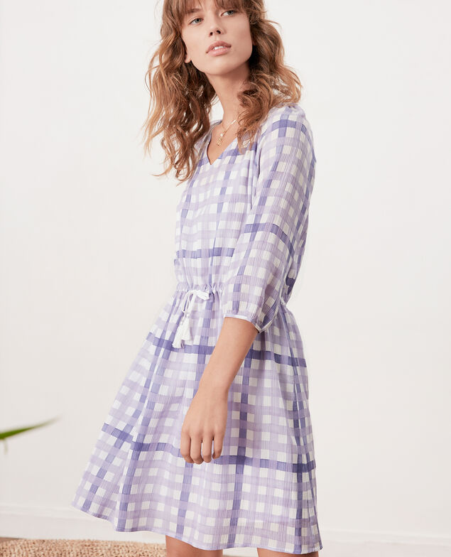 Printed dress Ghingham iris