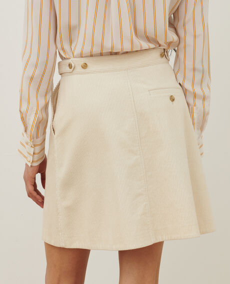 Corduroy mini skirt 7107c 02 white 2wsk140c01