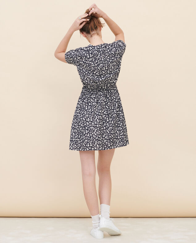 Wrapover dress 96 print navy