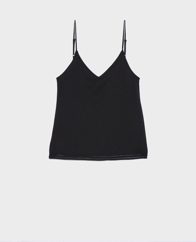 Cotton blend vest 09 black