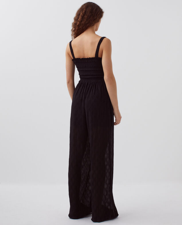 Silky smock jumpsuit H091 black beauty