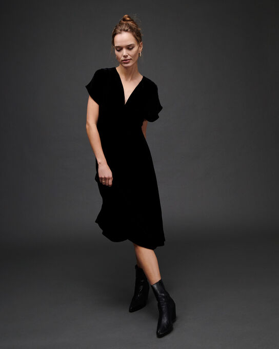 Velvet maxi dress A091 BLACK