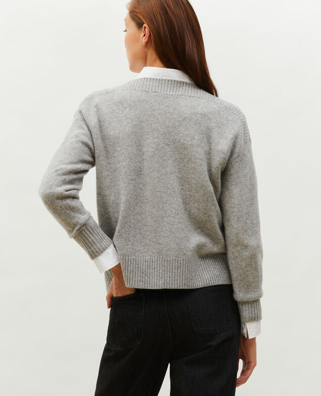 Cashmere boatneck jumper Light grey melange