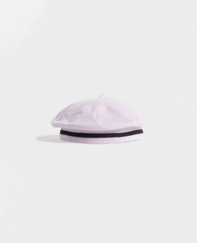 Cashmere beret Stripe lilac blackbeauty