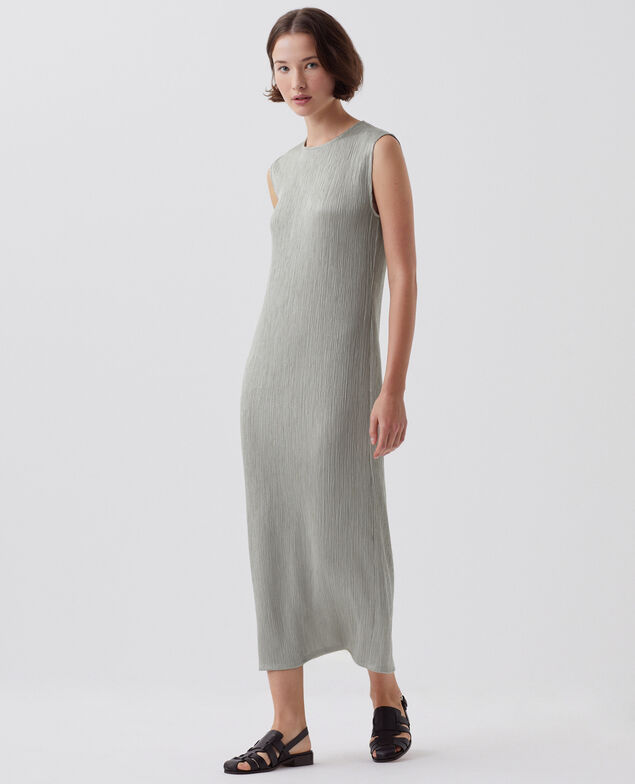 Textured sleeveless maxi dress J050 shadow gray