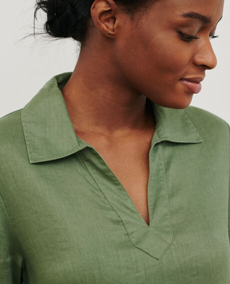 DAISY - Iconique linen dress 52 green 2sdr355f04