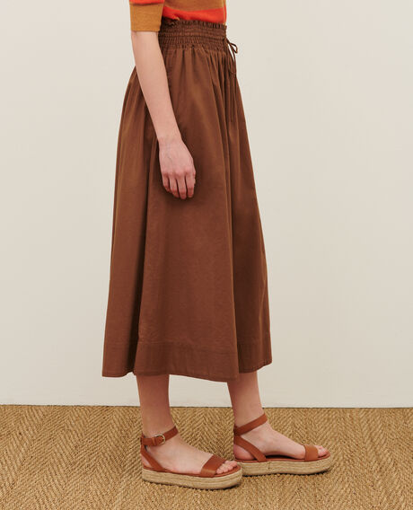 Maxi cotton skirt 35 brown 2ssk610c01