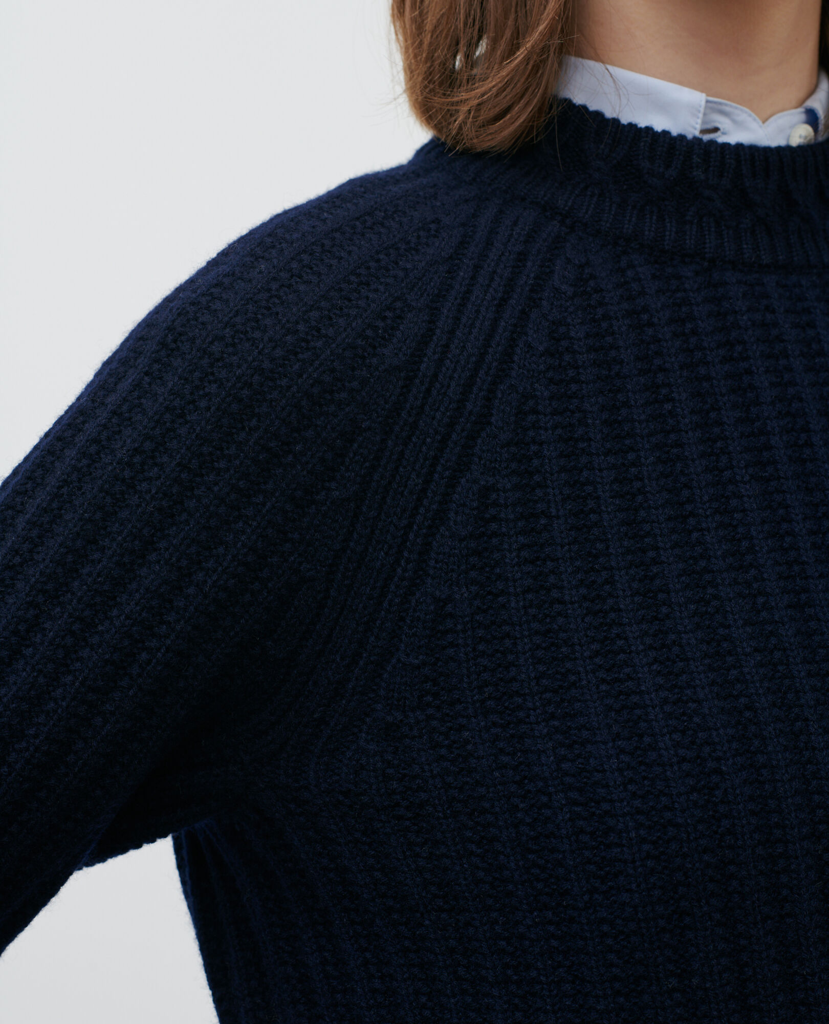 Rib knit new wool jumper Night sky Ploido