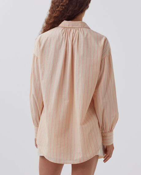 Cotton tunic shirt 0470 apricot stripe 3ssh283c21