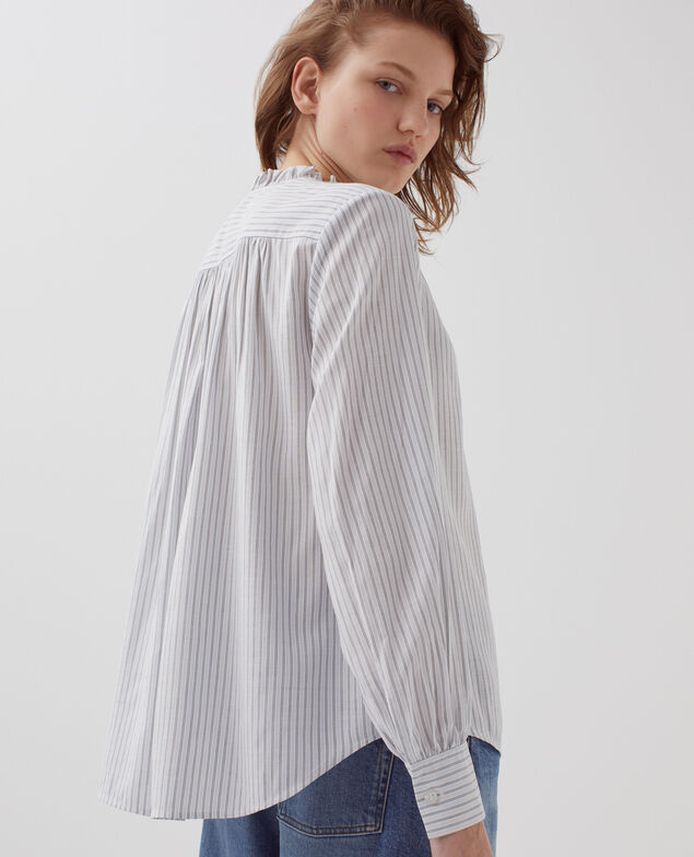 Ruffled blouse I098 st black blue