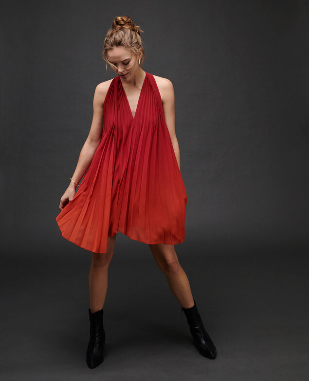 Silky pleated dress