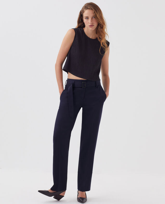 COLETTE - Slim fit straight wool trousers H695 night sky