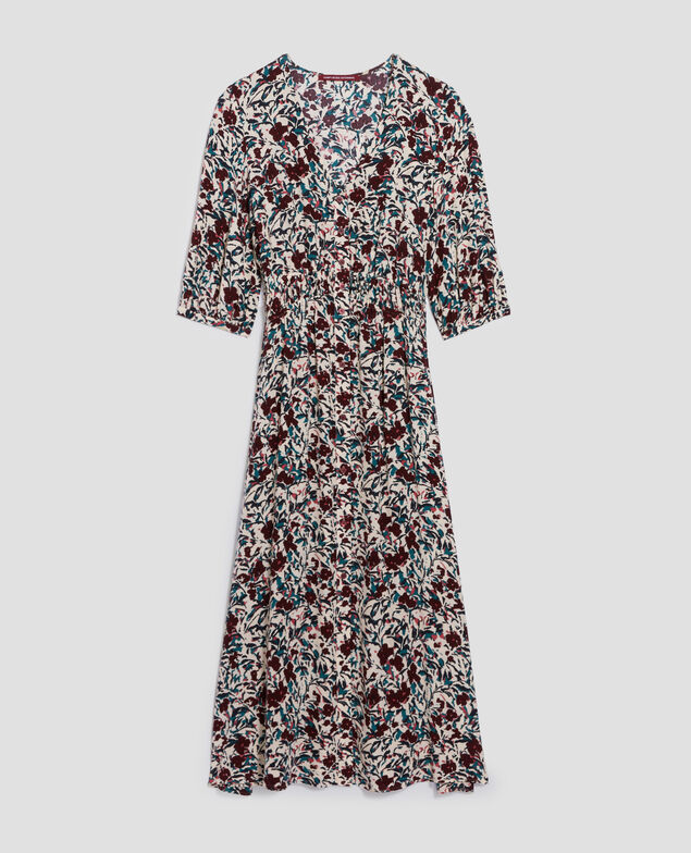 LUDIVINE - Floaty maxi dress J751 leaf burgundy