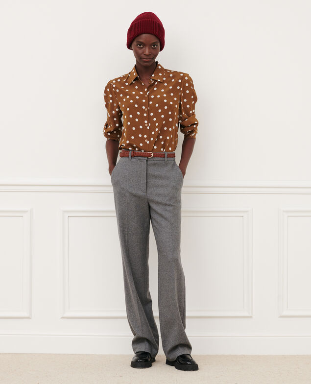 BLANDINE - Flannel straight trousers