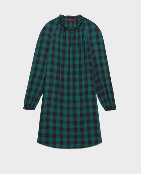 Loose check dress 8866 55 green check 2wdr137v13