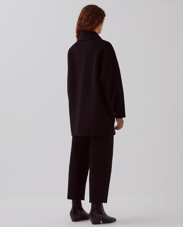 Double-sided wool and cashmere peacoat
