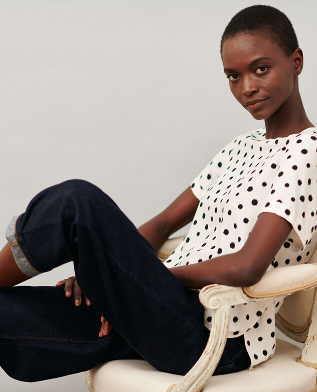 Polka dot print t-shirt 95 print white
