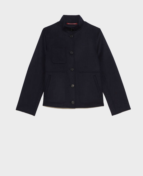 Cropped wool and cashmere jacket Night sky Pauguio