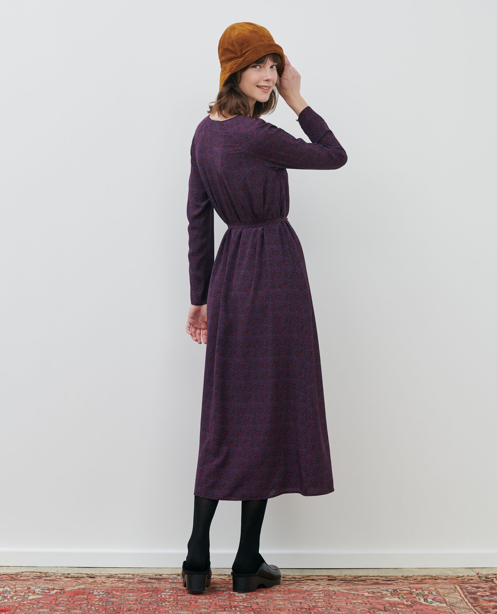 Silk maxi dress Paisley purple Paarsa