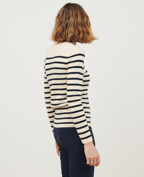 MADDY - Striped merino wool jumper Stp jtst nsky Liselle