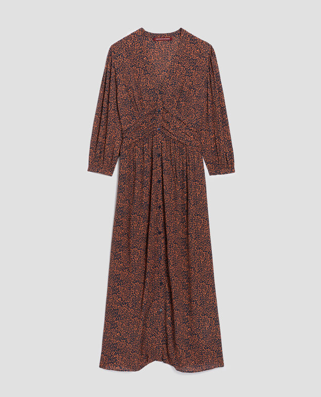Fluid maxi dress I480 leo brown