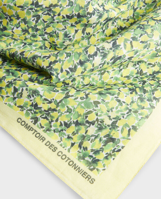 Cotton scarf 116 print yellow