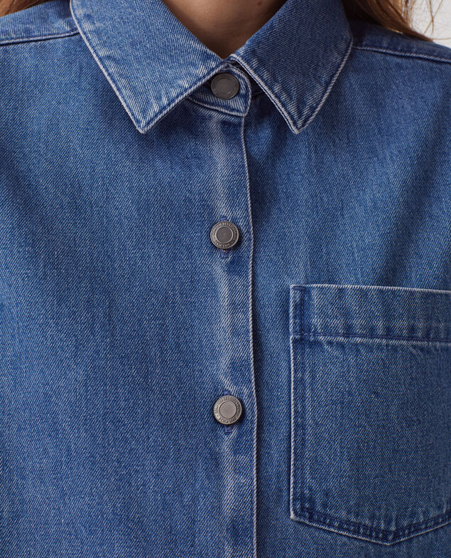 Cotton denim shirt J621 light blue