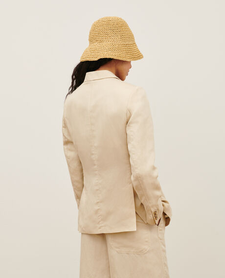 Linen blend blazer 0300 castle wall 3sja129f02