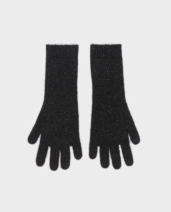 Alpaca wool blend gloves A092 BLACK KNIT