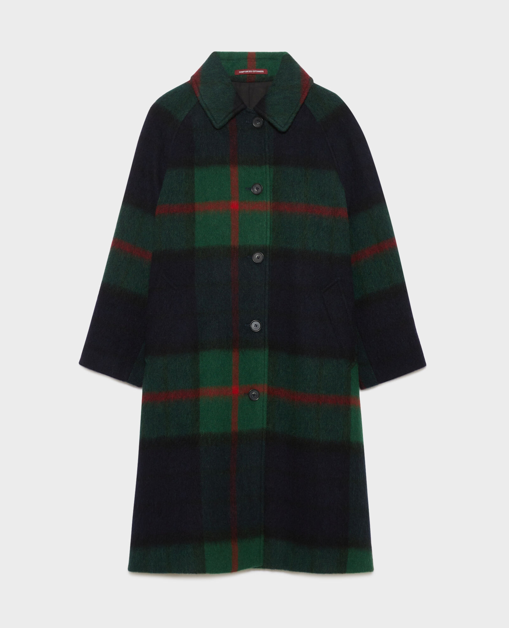 Tartan wool balmacaan topcoat on sale