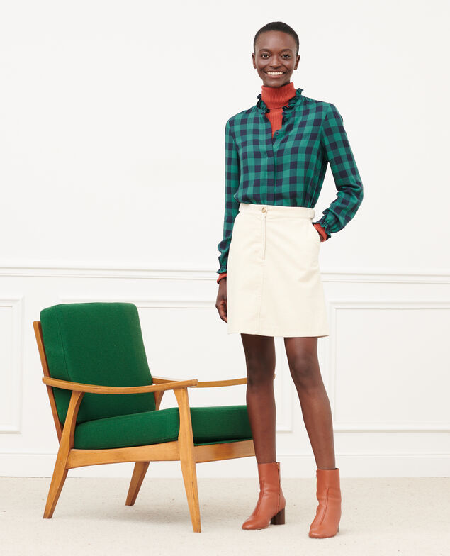 Silky checked shirt 8866 55 green check