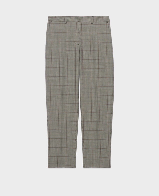 MARGUERITE - Wool cigarette trousers A030 grey check 3wpa107w04