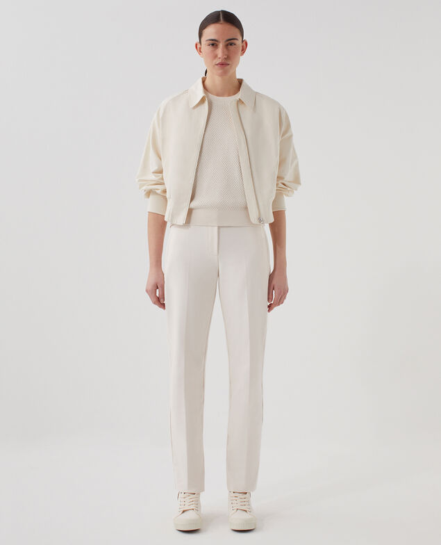 Short-sleeve cotton jumper U010 off white