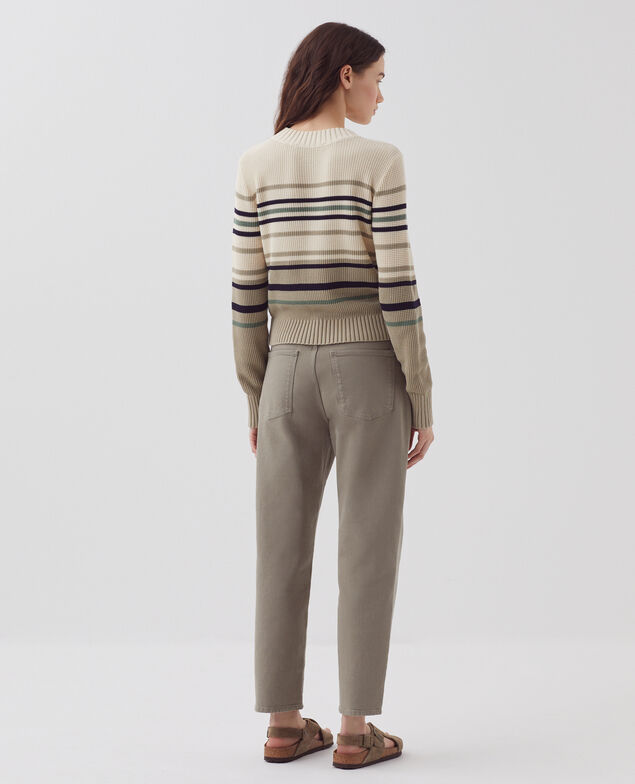 Round neck cotton jumper H301 st albore terre