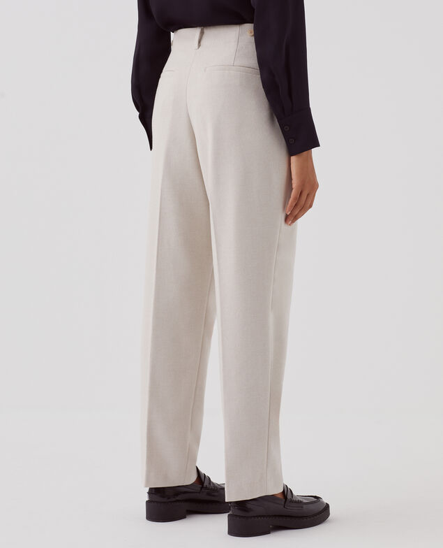 Straight wool trousers U300 natural