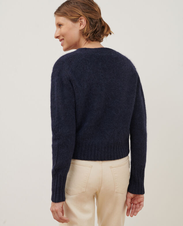 Alpaca blend cardigan A692 navy 3wca050w38