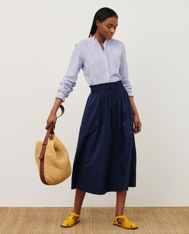 Maxi cotton skirt 68 blue 2ssk610c01