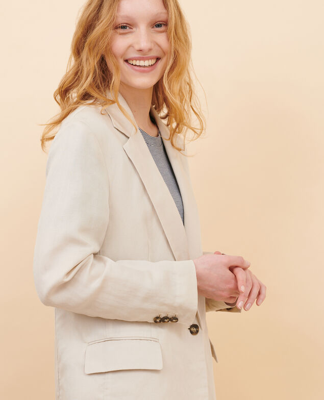 Linen blend blazer 30 natural