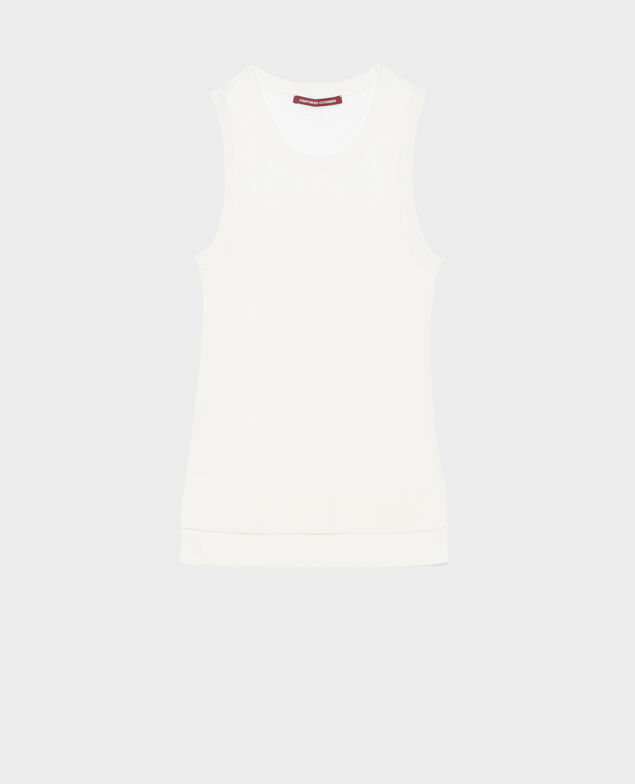Cotton blend tank top 0007 white