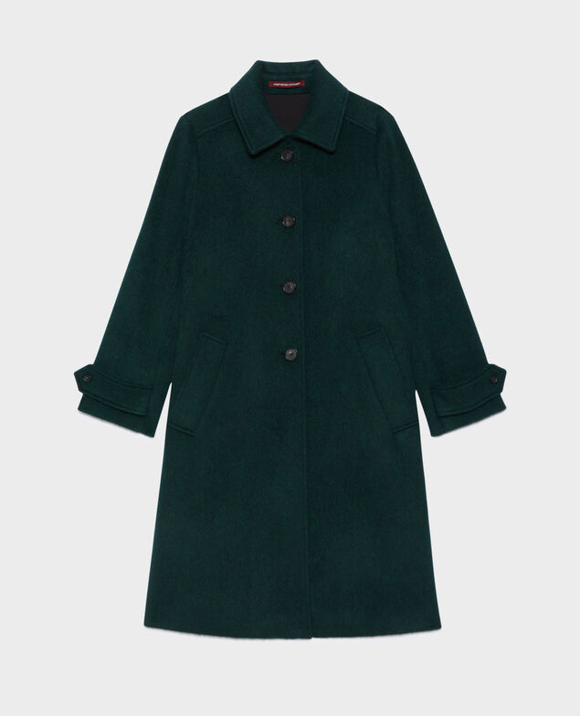 Straight coat in textured wool