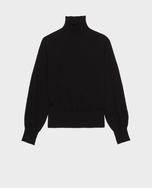 3D fine cashmere turtleneck jumper Black beauty