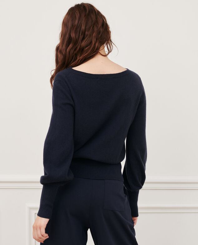 Fine cashmere boatneck jumper Night sky