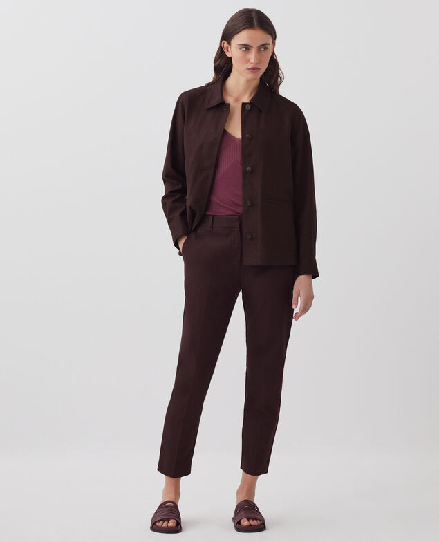 MARGUERITE - Cigarette trousers J790 chocolate plum