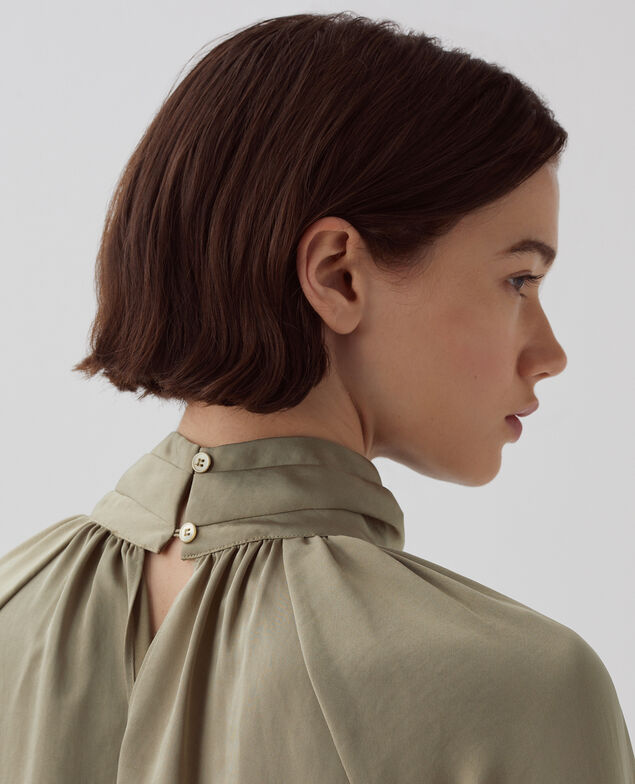 Flowing blouse I560 covert green