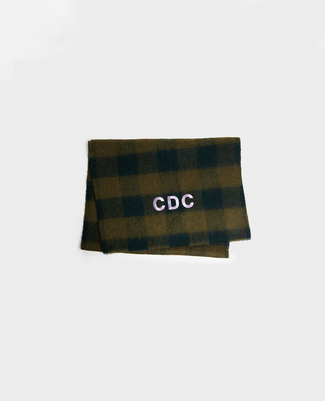 Oversize check scarf Rain forest
