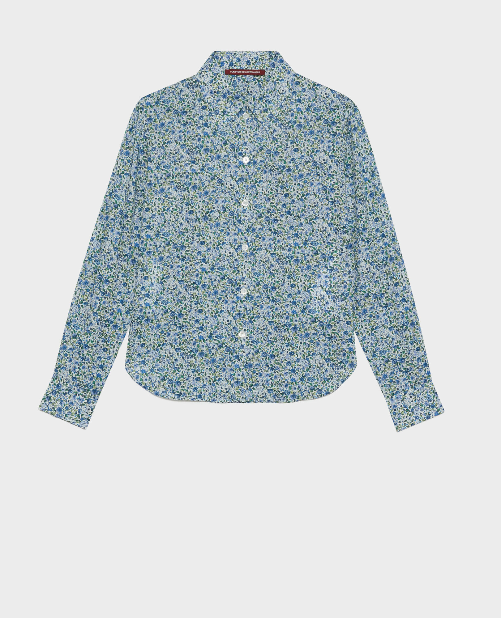 Cotton shirt 92 print blue 2ssh312c01