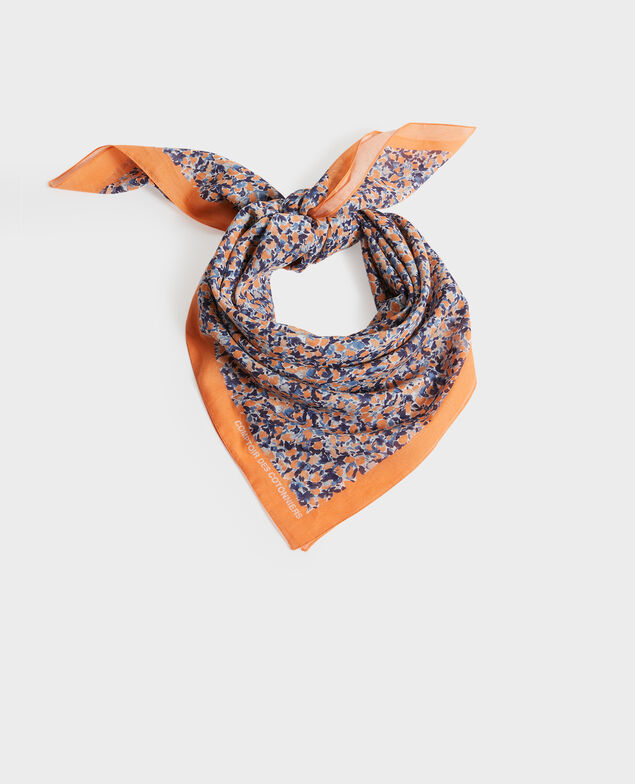 Cotton scarf 116 print blue