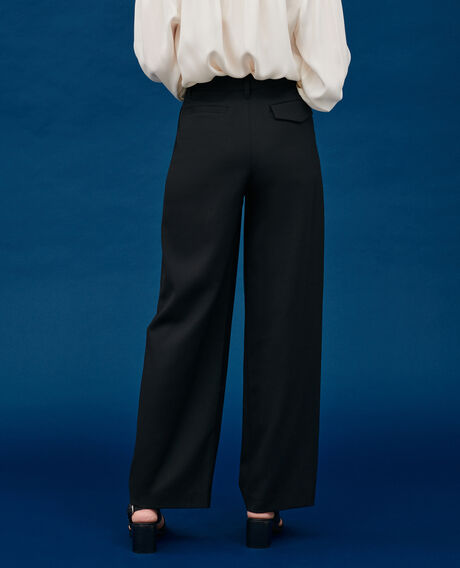 YVONNE - Wool trousers 4216 black_beauty 2wpa293w19